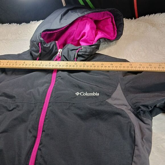 Columbia Thermal Coil Hooded Jacket Women Small. Black/ Pink. Full Zippers..... - Picture 11 of 15
